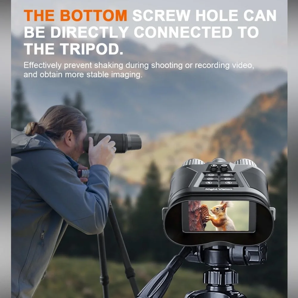 Night Vision Binoculars with Tripod Mount - Black